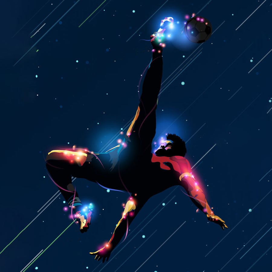 man with soccer ball