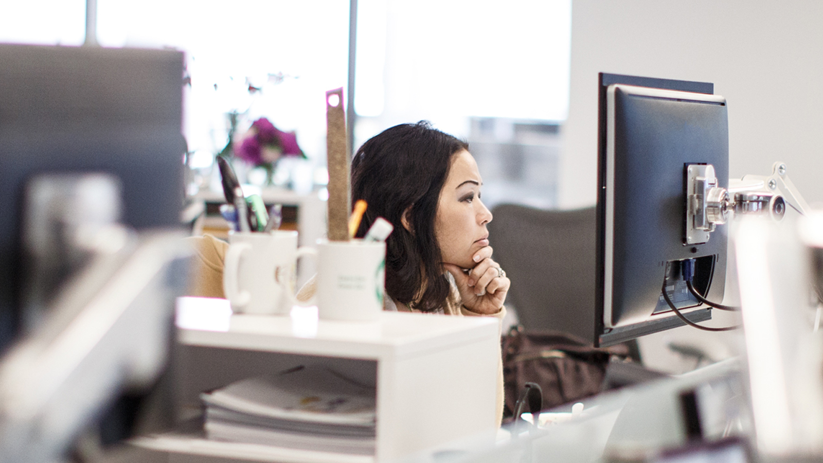 Woman at computer